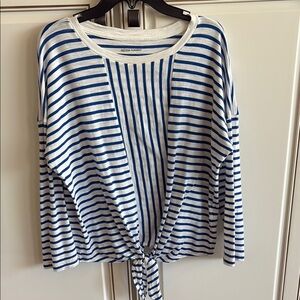 Banana Republic Royal blue and White Striped Top w/ ties